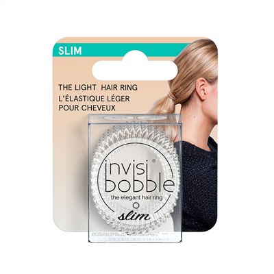 Резинка-браслет для волос invisibobble SLIM Crystal Clear (с подвесом)