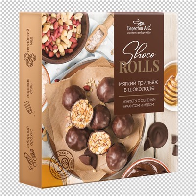 Shoco Rolls конфеты с арахисом, солью и медом, 135г