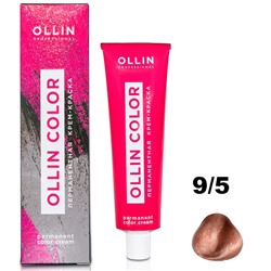 OLLIN COLOR Перманентная крем-краска для волос 9/5 блондин махагоновый OLLIN 60 мл