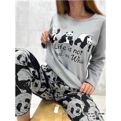 Пижама с начесом панды