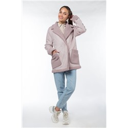 02-2870 Пальто женское утепленное Эко-дубленка розовый