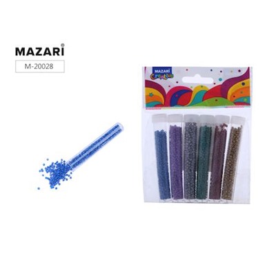 Набор бисера 6 цветов x7 г, 2 мм, пластиковая колба M-20028 Mazari {Китай}