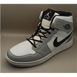 Кроссовки зимние Nike Air Jordan 1 Mid сер./бел.