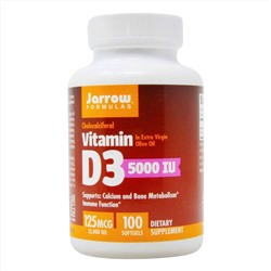 Vitamin D3 5000IU (1 капсула) Jarrow, США, 100 капс