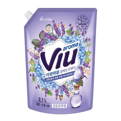 Ароматизирующий кондиционер "Aroma Viu Relaxing Lavender" с ароматом средиземноморской лаванды и антибактериальным эффектом 2,1 л, мягкая упаковка с крышкой