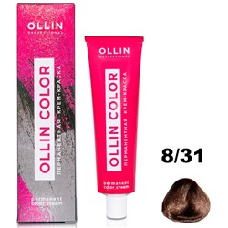OLLIN COLOR Перманентная крем-краска для волос 8/31 светло-русый золотисто-пепельный 60 мл