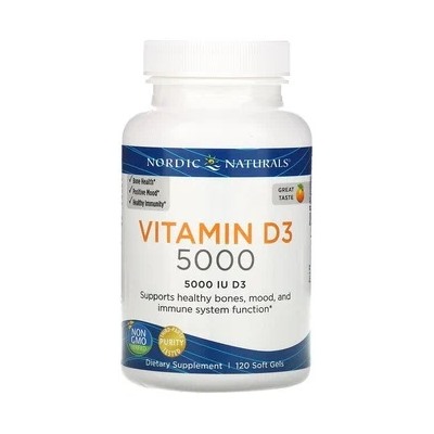 Vitamin D3 5000IU (1 капсула) от Nordic Naturals, США, 120 капс