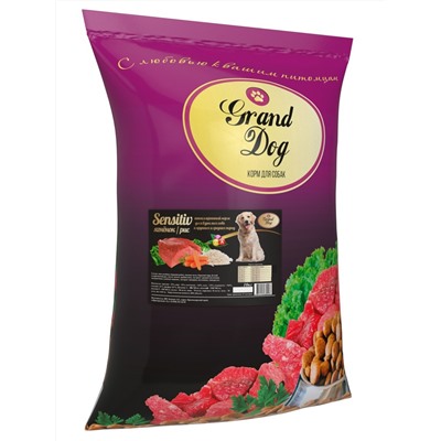 GrandDog гипоаллергенный корм рыба/рис для взрослых собак всех пород 10 кг