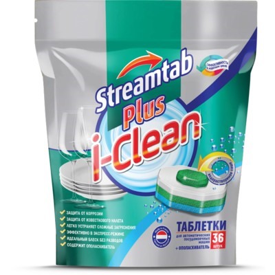 РОМАКС  I-CLEAN Таблетки для посудомоечных машин Streamtab Plus 36шт