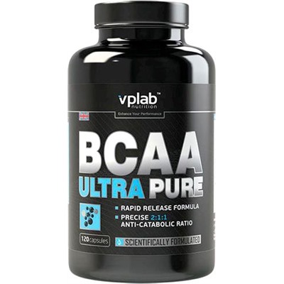 BCAA Ultra Pure 1178mg (4 капсулы) Vplab Nutrition, Англия капсулы 120