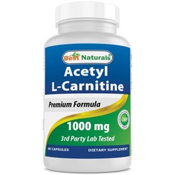 Acetyl L-Carnitine 1000mg (1 капсула) Best Naturals, США капсулы 60