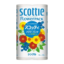 Туалетная бумага Crecia "Scottie FlowerPACK" однослойная (50 м) 12 шт