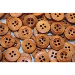 Пуговицы деревянные 15мм (коричневый), упак. 50гр (120-130 шт)