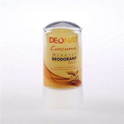 Дезодорант-Кристалл "ДеоНатт"с КУРКУМОЙ , желтый стик , 60 гр.