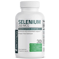 Selenium 200mcg (1 капсула) Bronson, США капсулы 30