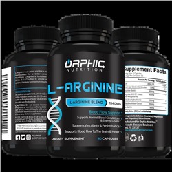 Extra Arginine 1340mg (2 капсулы) Orphic Nutrition, США капсулы 60