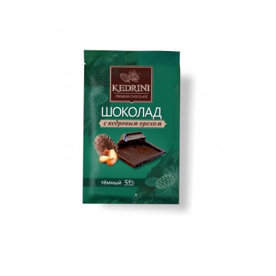 Шоколад Kedrini темный с кедровым орехом, 23 г (кратно 25 шт.)
