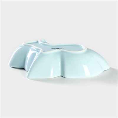 Блюдо керамическое глубокое «Милашки. Зайка», 300 мл, 17,5×12,6×4 см, цвет голубой