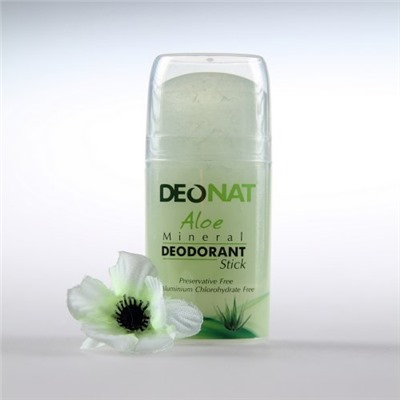 Дезодорант-Кристалл "ДеоНат" с натуральным соком АЛОЭ, стик овальный, выдвигающийся (push-up), 100 гр.