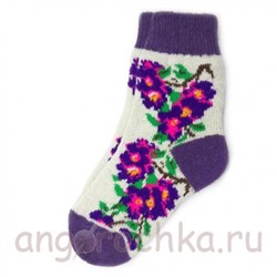 Женские шерстяные носки с фиолетовыми цветами