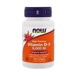 Vitamin D-3 5.000 IU Now, США (120капс)