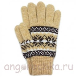 Бежевые шерстяные перчатки