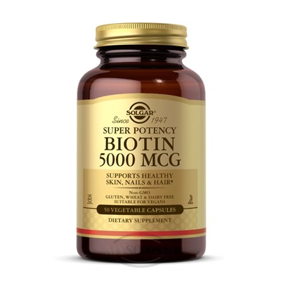Biotin 5000mcg (1 капсула), Solgar, США