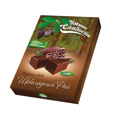 Умные сладости Конфеты с какао,"Шоколадный рай", 90г