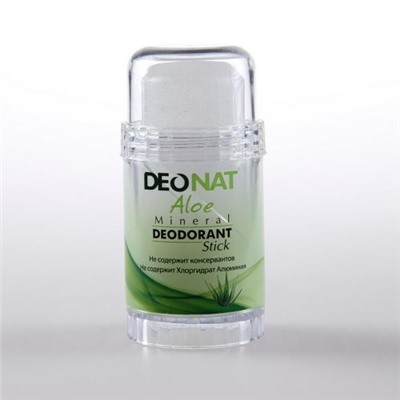 Дезодорант-Кристалл "ДеоНат"с натуральным соком АЛОЭ , стик зеленый, 80 гр.