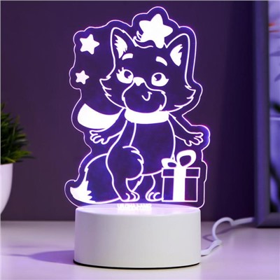 Светильник "Кот с подарком" LED RGB от сети