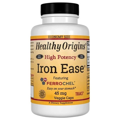 Iron Ease 45mg (1 капсула) Healthy Origins, США капсулы 90