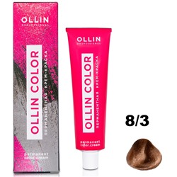 OLLIN COLOR Перманентная крем-краска для волос 8/3 светло-русый золотистый 60 мл