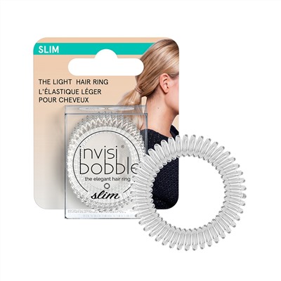 Резинка-браслет для волос invisibobble SLIM Crystal Clear (с подвесом)