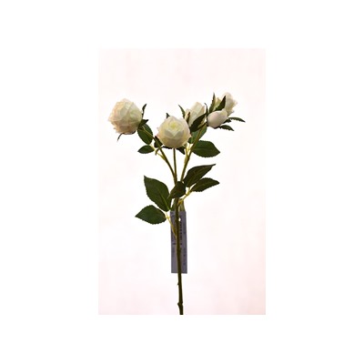 Роза кустовая искусственная 5голов h38см белый