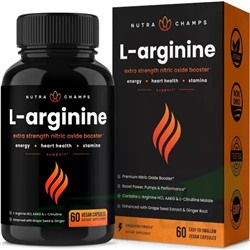 L-Arginine 1500mg (2 капсулы) Nutra Champs, США капсулы 60