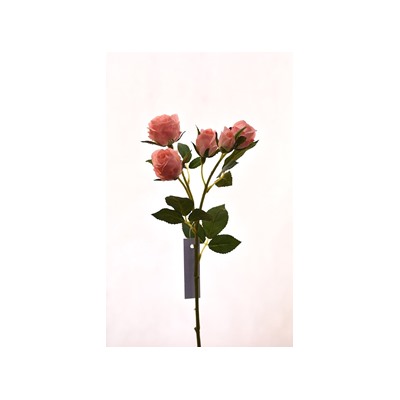Роза кустовая искусственная 5голов h38см розовый