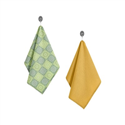 Набор полотенец кухонных Mattonella, орнамент, зеленый