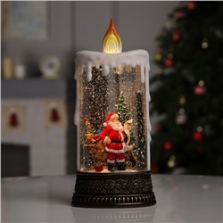 Светодиодная фигура «Свеча с Дедом Морозом» 13.8 × 30 × 8.4 см, пластик, батарейки ААх3 (не в комплекте), USB, свечение тёплое белое
