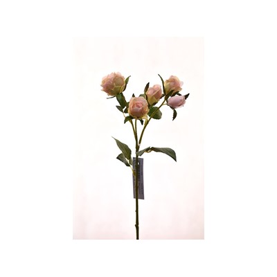 Роза кустовая искусственная 5голов h38см крем