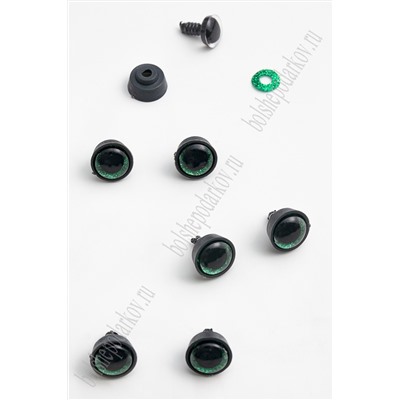 Фурнитура "Глазки для игрушек" 12 мм, с заглушками (20 шт) SF-6093, зеленый №3