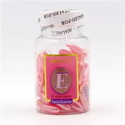 Капсулы для интенсивного ухода за кожей лица, содержащие витамин E (Розовый)