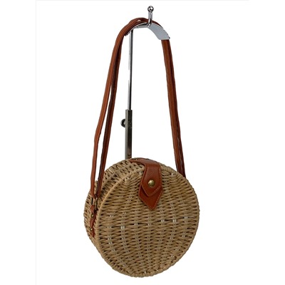Круглая плетеная сумка из соломы , цвет песочный