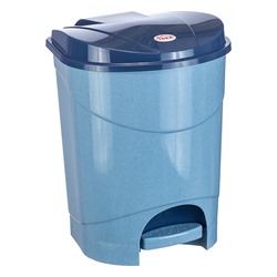 Контейнер для мусора с педалью 11л голубой мрамор (уп.6)