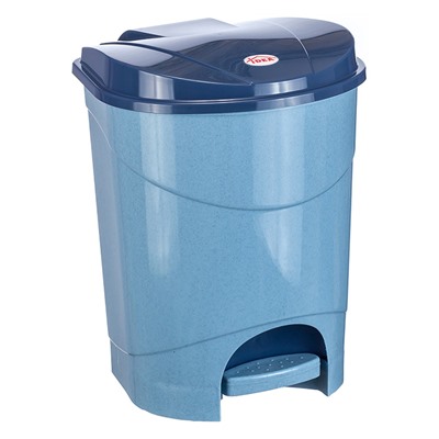 Контейнер для мусора с педалью 19л, голубой мрамор (уп.4)