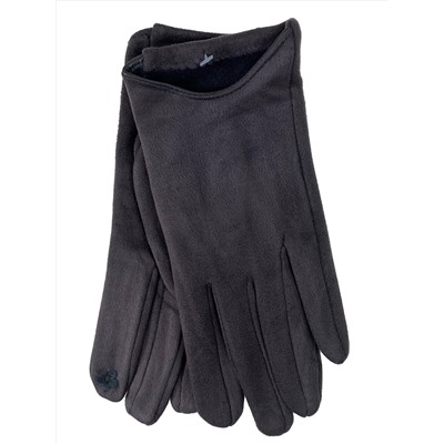 Укороченные женские велюровые перчатки, цвет серый