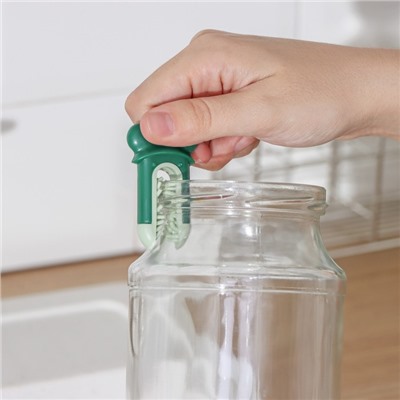 Ершик-щетка для мытья бутылочек, с двумя дополнительными щетками, губка 5 см, длина 28 см