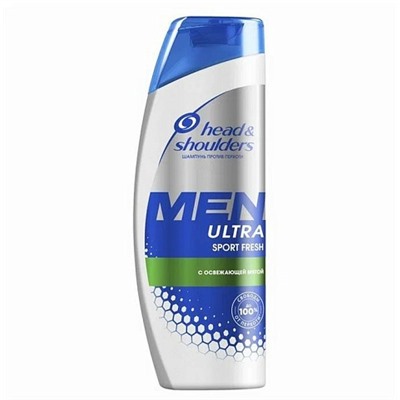 Шампунь Head&shoulders Men ultra Sport Fresh с освежающей мятой 400мл.