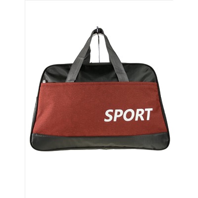 Дорожно-спортивная сумка из текстиля, цвет чёрный с бордовым