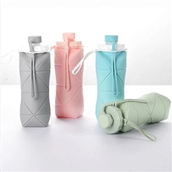 Складная силиконовая бутылка Silicone folding bottle 600мл