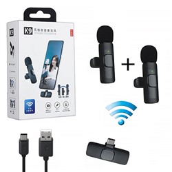 Беспроводной петличный микрофон Wireless Microphone K9 (Type-C) 2 микрофона